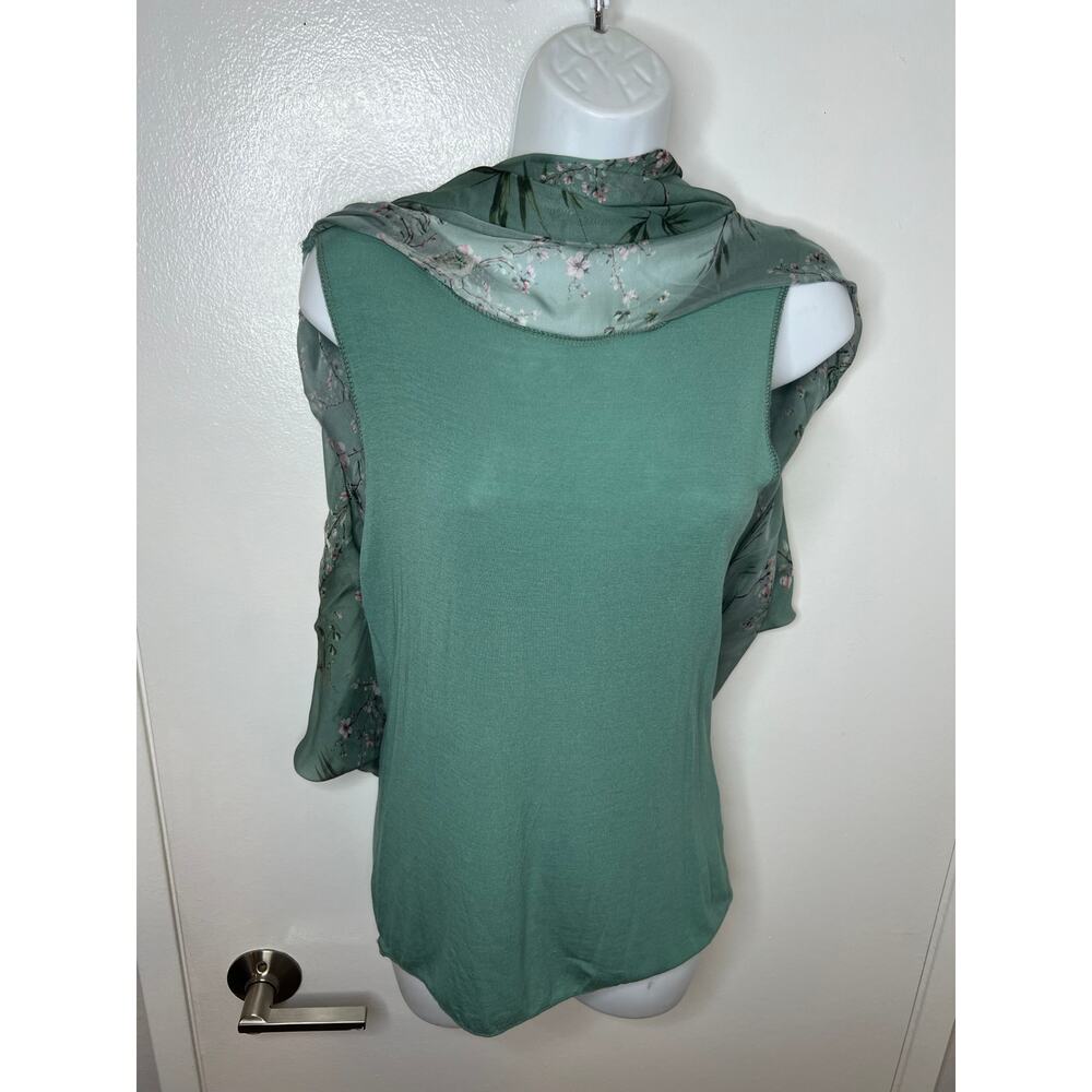 Belle France Women's Floral Print Silk Blend Italy Cottagecore Blouse ~ Size S - Picture 3 of 8